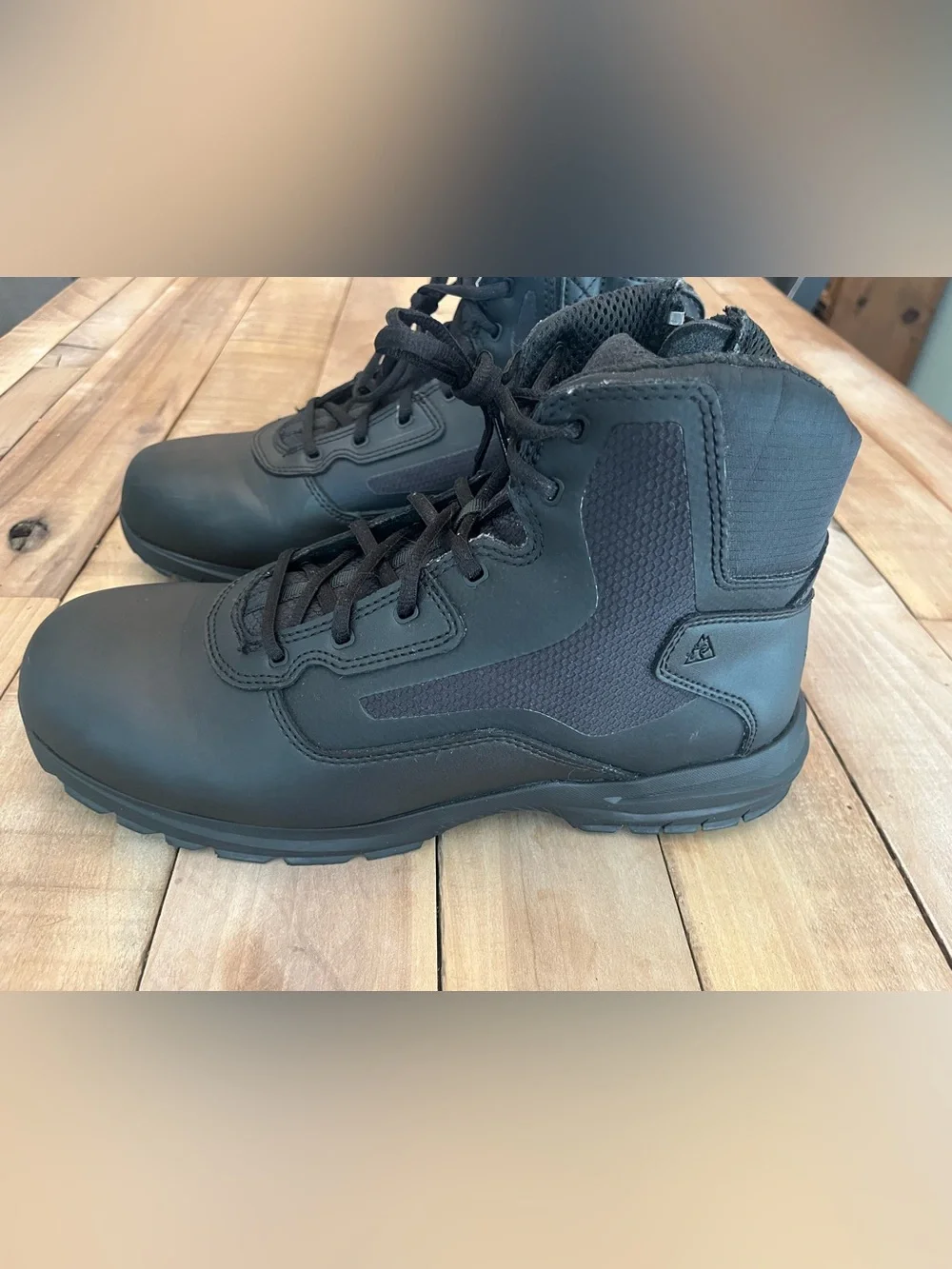 Rocky RKD0104 Cadet 6”  Black Leather Lace-Up Tactical Boots W Side Zip Size 13W